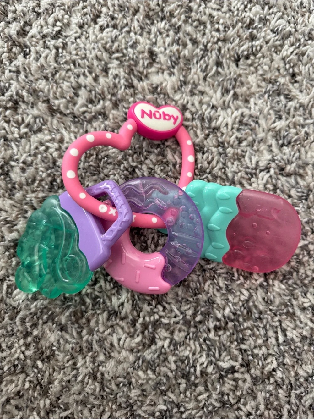 Nuby Pink Multi-Textured Teether Set for Babies